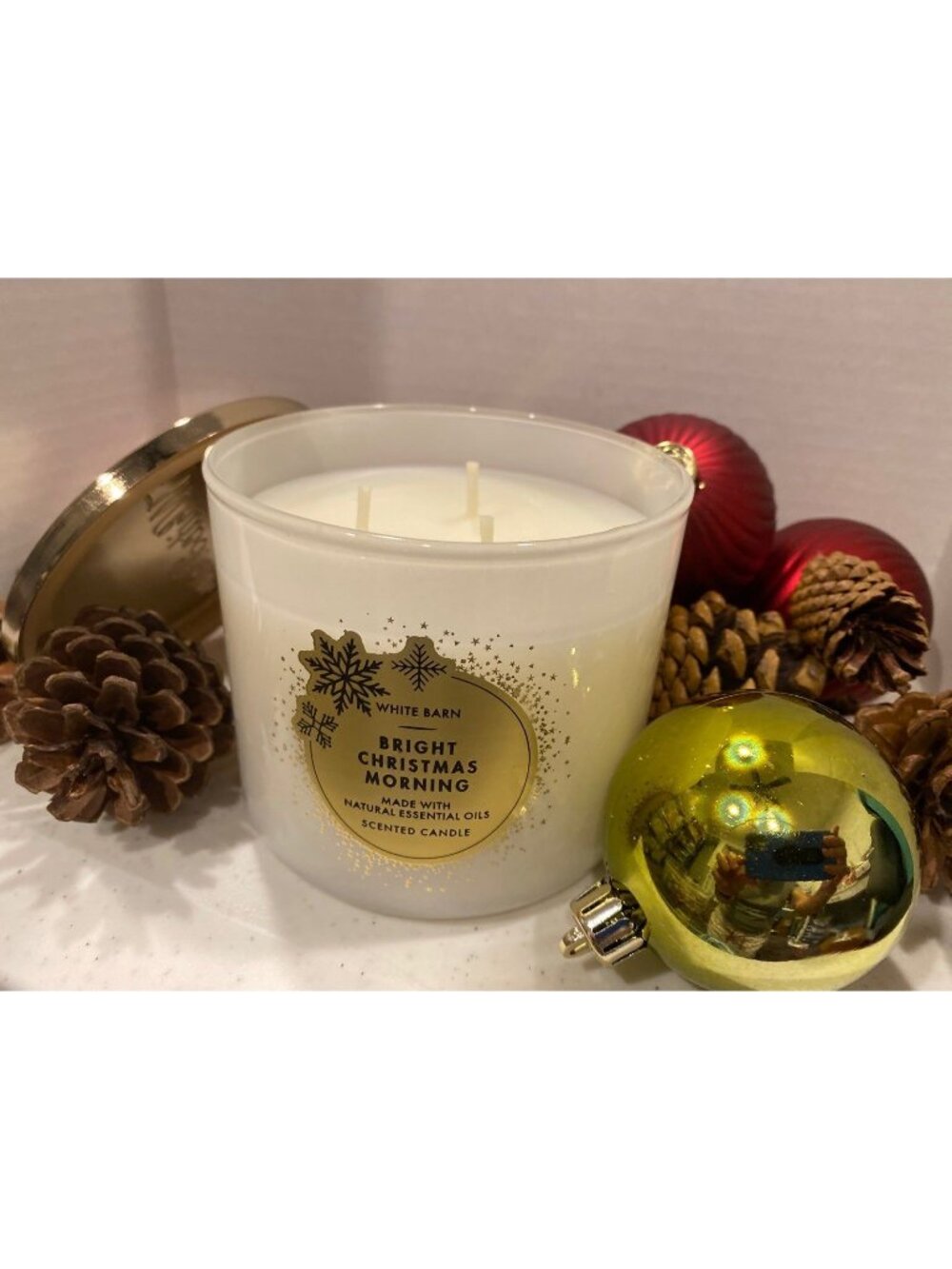 “Bright Christmas Morning” Bath & Body Works New 3 Wick Candle